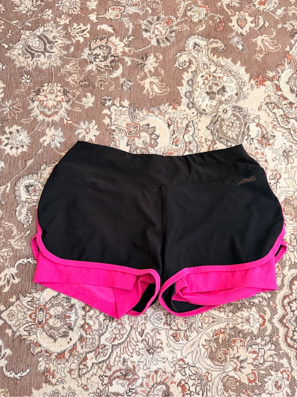 Avia Black and Hot Pink Athletic Shorts
